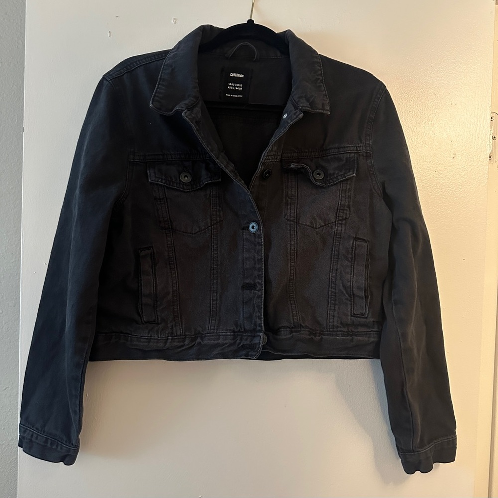 Black denim jacket